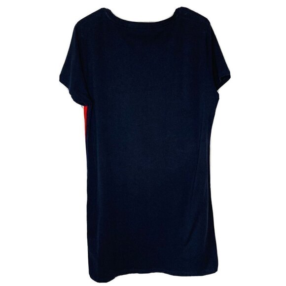 Tommy Hilfiger Womens Y2K T-shirt Racing Stripe Nautical Navy White Red Dress-LG - Picture 5 of 13